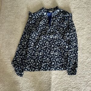 Blue and white floral blouse from J crew